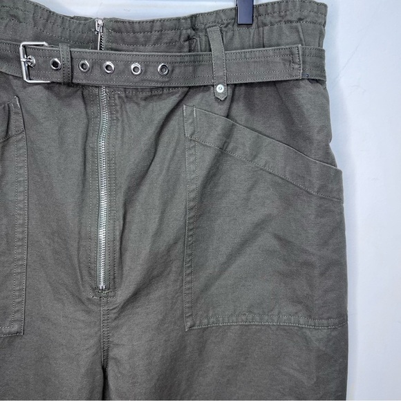 Banana Republic Green Linen Tapered Pants The Paperbag Pant Size 20 - Picture 7 of 15